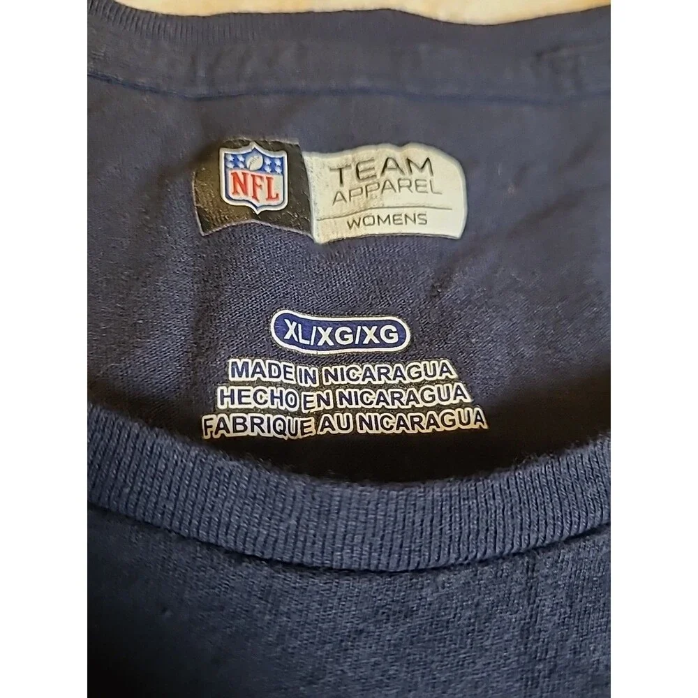 NFL Houston Texans Shirt Top Womens Size XL Blue Long Sleeve Logo